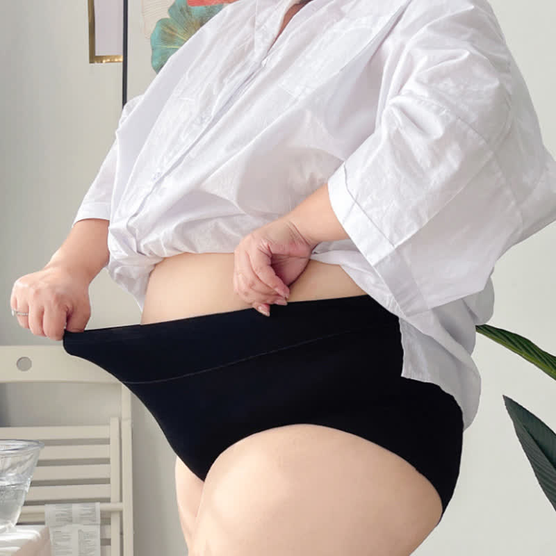 Atmungsaktive Slips mit hoher Taille in Übergröße (3 Paar)
