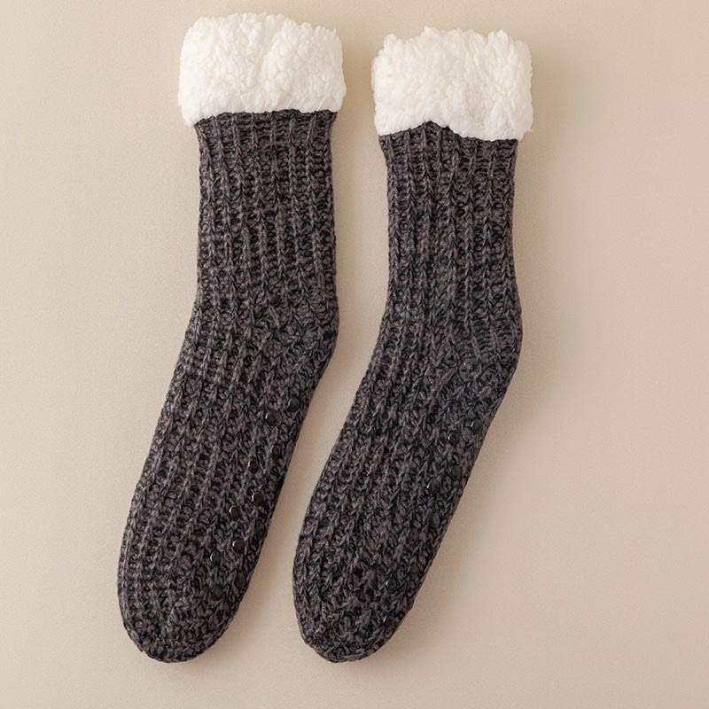 Bequeme dicke Fleece-Hausschuhsocken in Übergröße (2 Paar) - Dunkelgrau - EU36-44 (US3-10) - image 19