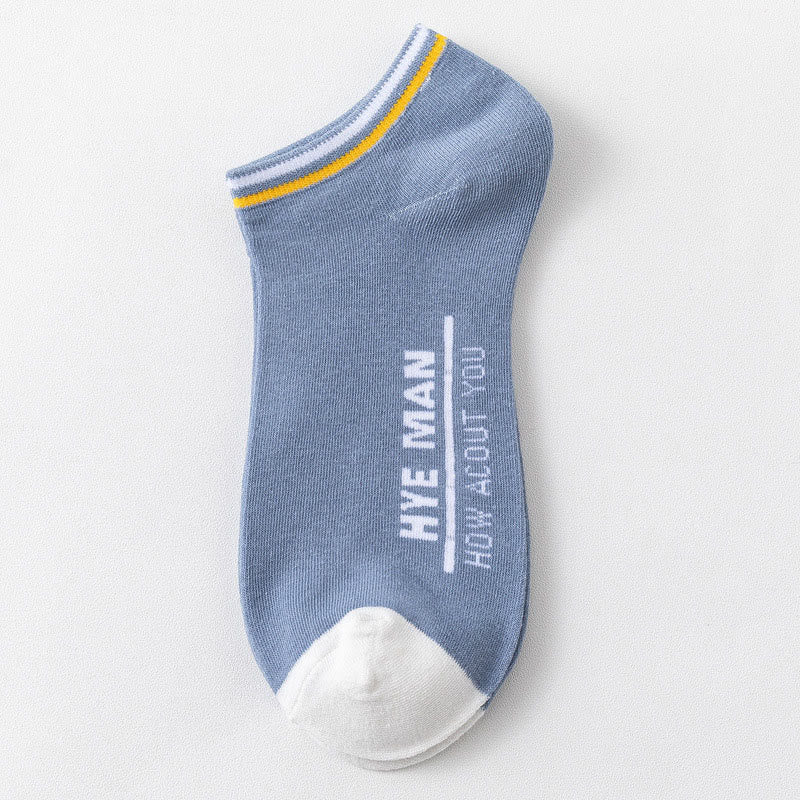 Wadenweite Baumwollsocken mit Buchstabenmuster (3 Paar) - 42-48 - Blau - image 10