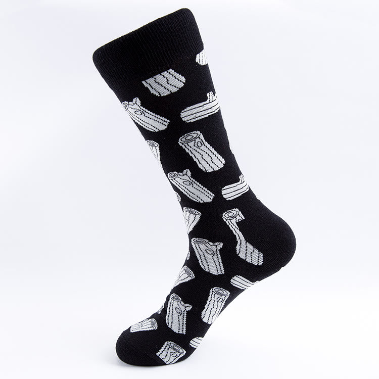 Crew-Socken mit Zebramuster in Übergröße (5 Paar)