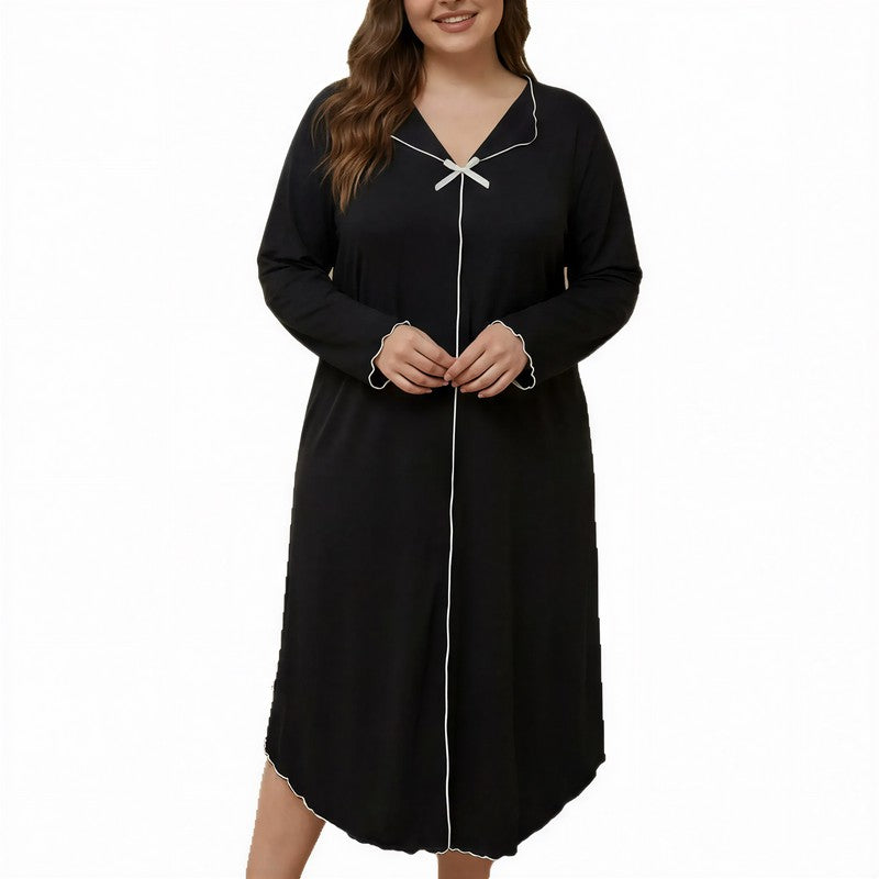 Nachthemd mit Schleifenbesatz aus Tencel - image 3