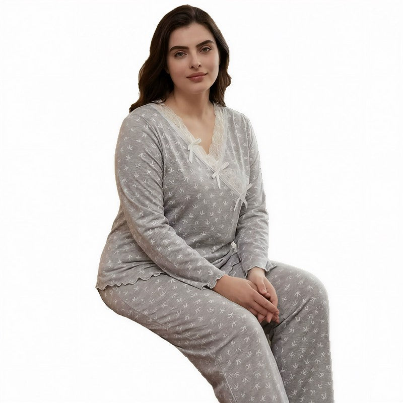 Pyjama-Set mit Schleifen-Spitze - image 5