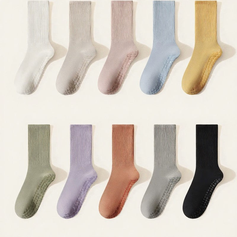 Weiche, gerippte Yoga-Socken aus Baumwollmischgewebe (4 Paar) - image 13