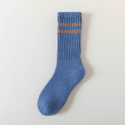 Gestreifte warme Wollsocken in Übergröße (5 Paar) - Hellblau - EU36-44 (US3-10) - image 6