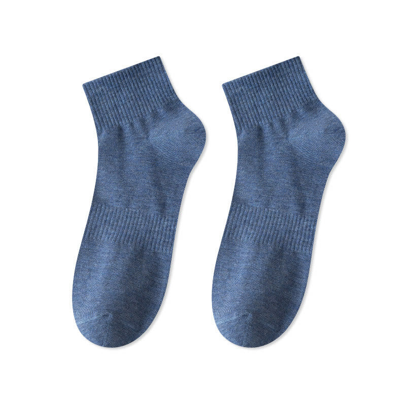 Atmungsaktive, weiche Baumwoll-Viertelsocken (7 Paar) - Blau - EU43-48 (US9,5-13,5) - image 12