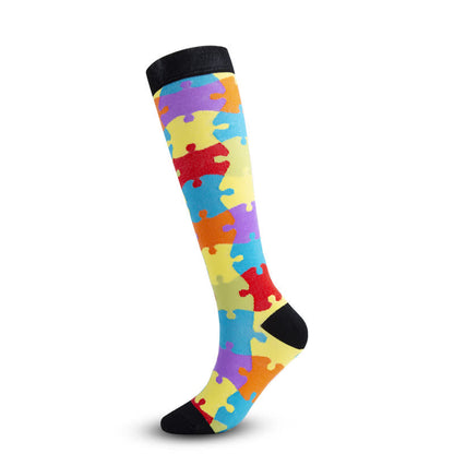 Bunte Puzzle-Kompressionsstrümpfe (4 Paar) - image 5