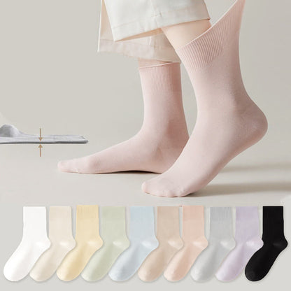 Einfarbige, hochelastische Viertelsocken (5 Paar)