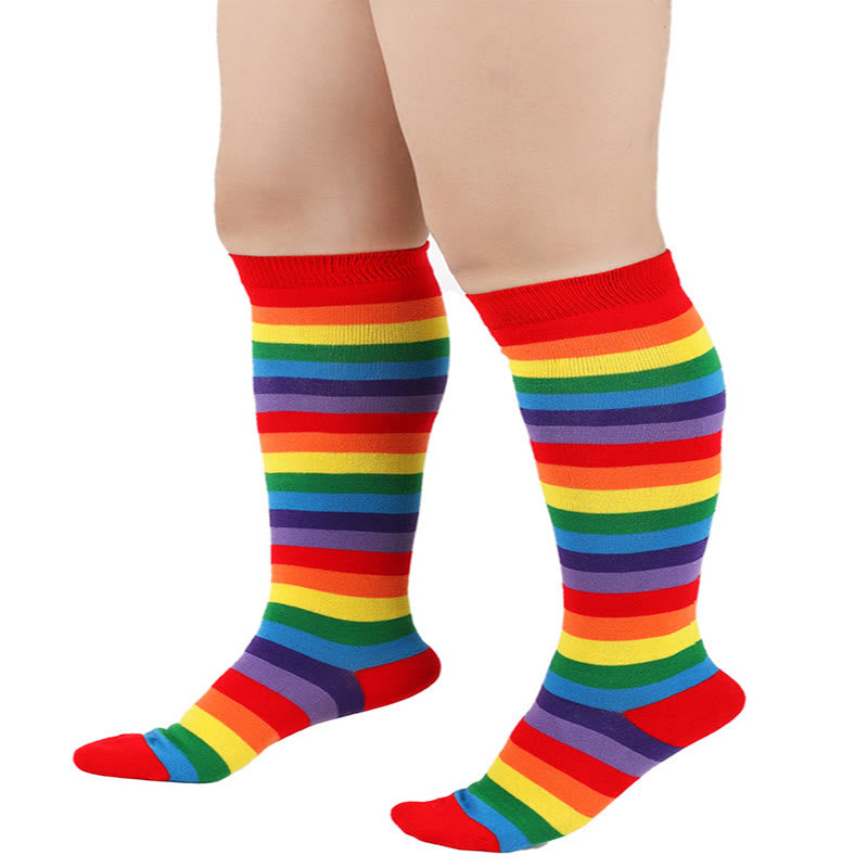 Kniestrümpfe mit Regenbogenstreifen (3 Paar) - image 1