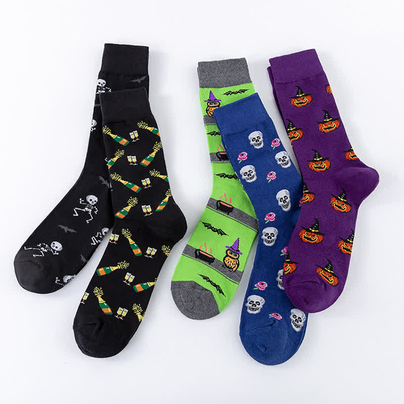 Halloween-Baumwoll-Loungesocken (5 Paar) - image 1
