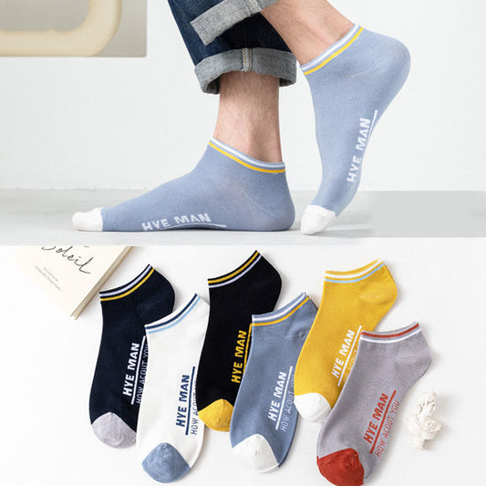 Wadenweite Baumwollsocken mit Buchstabenmuster (3 Paar)
