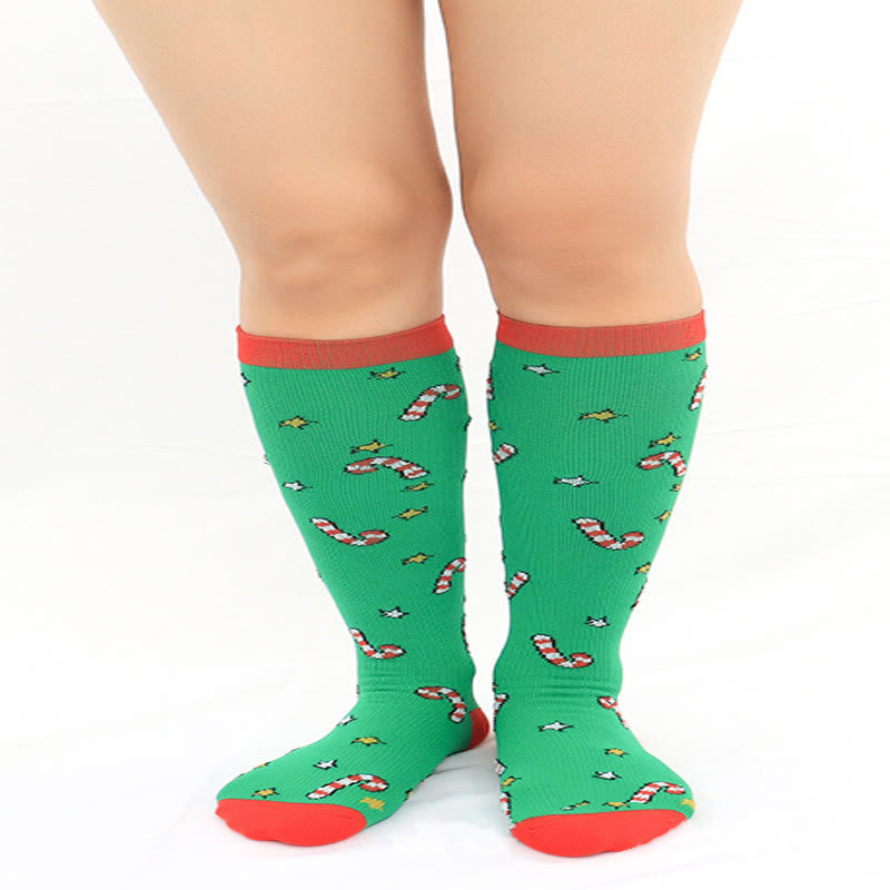 Kniehohe Kompressionsstrümpfe für den Weihnachtssport (6 Paar) - image 6