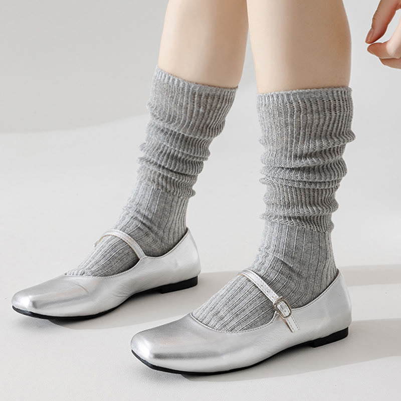 Einfarbige, stylische Slouch-Socken (3 Paar) - image 4