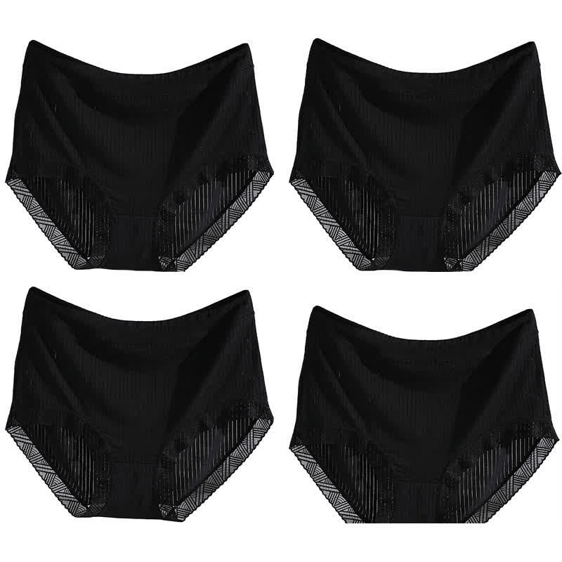 Nahtlose Slips mit hohem Bund (4 Paar) - Schwarz - 4XL - image 12