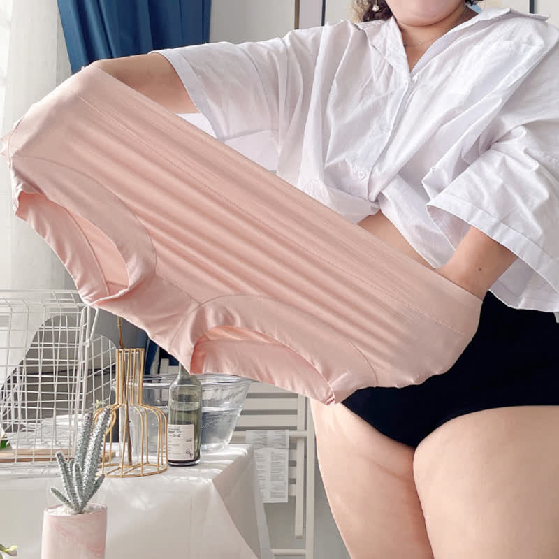 Atmungsaktive Slips mit hoher Taille in Übergröße (3 Paar)