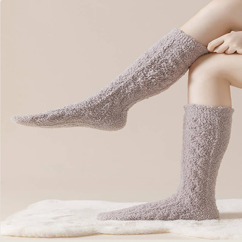 Thermo-Kniestrümpfe aus Korallenfleece in Übergröße (5 Paar)
