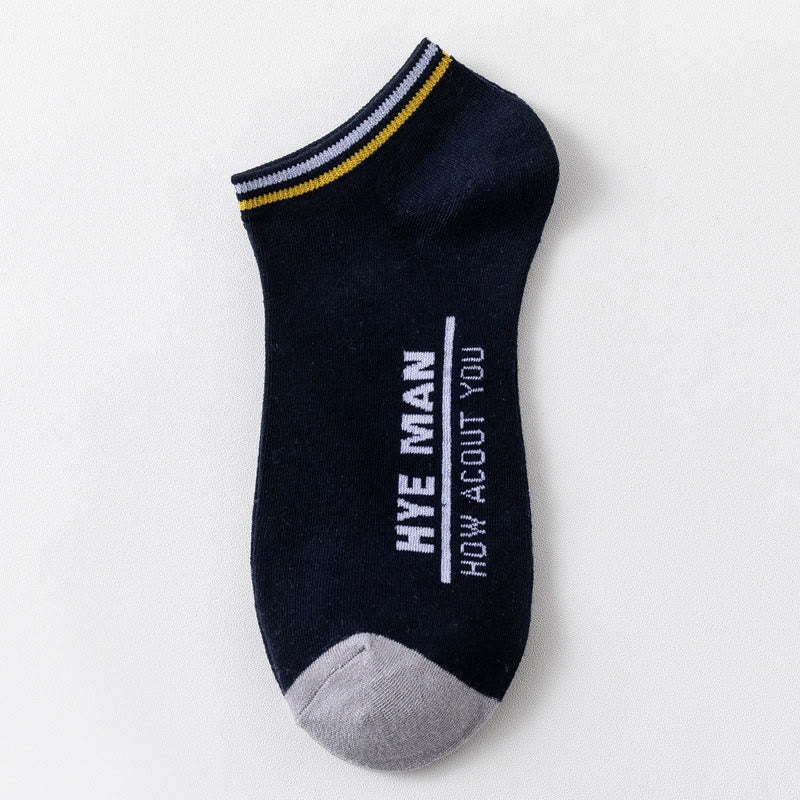 Wadenweite Baumwollsocken mit Buchstabenmuster (3 Paar) - 42-48 - Marineblau - image 6