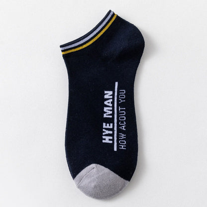 Wadenweite Baumwollsocken mit Buchstabenmuster (3 Paar) - 42-48 - Marineblau - image 6