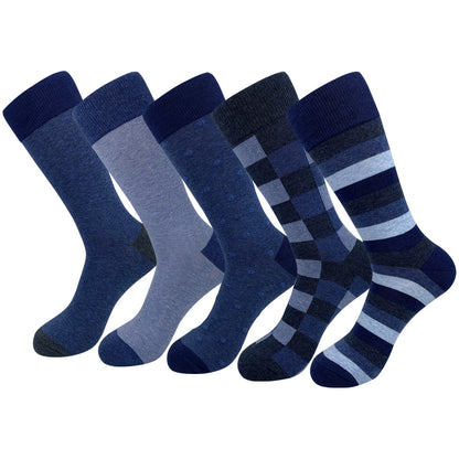 Dunkelblaue Crew-Socken in Übergröße (5 Paar)