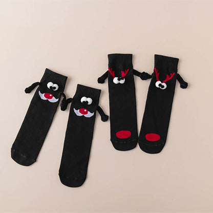 Weihnachts-Viertel-Socken mit Händchenhalten in Übergröße (4 Paar) - image 2