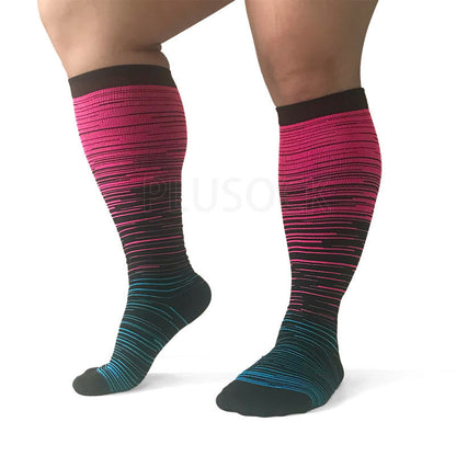 Bunte Cool Lines Kompressionsstrümpfe in Übergrößen 2XL-7XL (3 Paar) - image 9