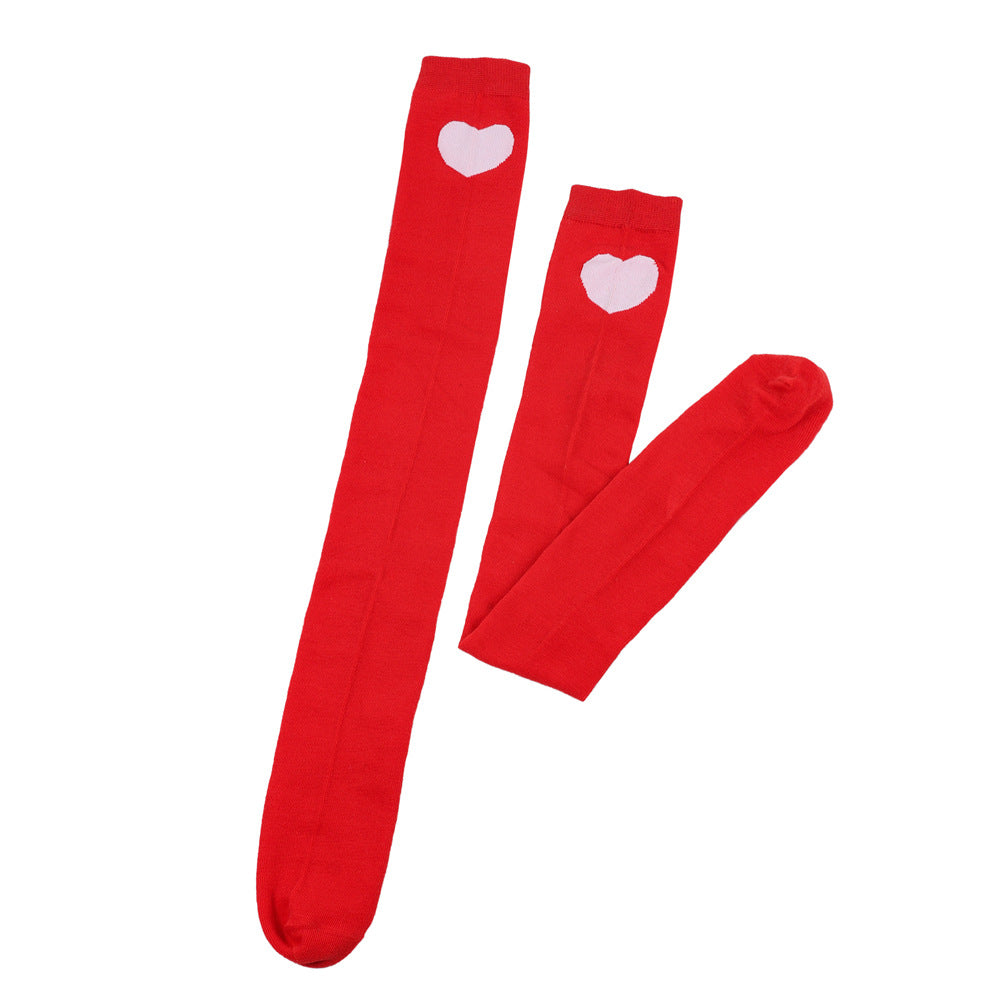 Rote Lippen Party-Oberschenkelhohe Socken (5 Paar)