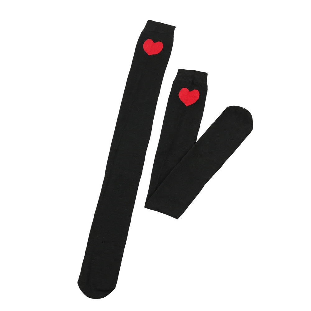 Rote Lippen Party-Oberschenkelhohe Socken (5 Paar)