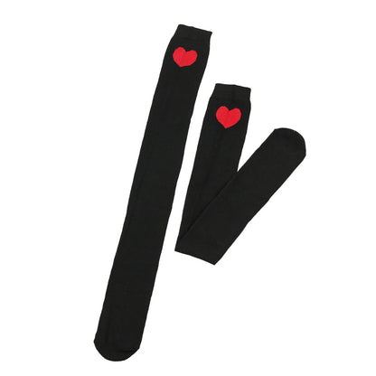 Rote Lippen Party-Oberschenkelhohe Socken (5 Paar)