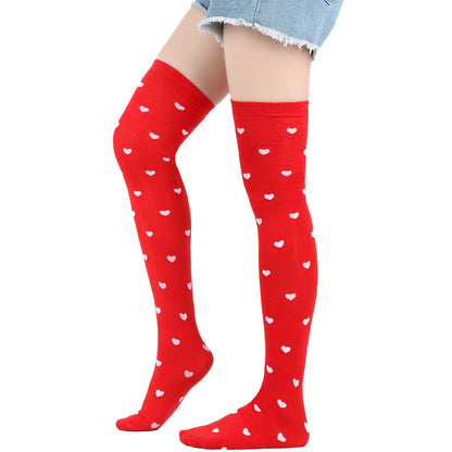 Rote Lippen Party-Oberschenkelhohe Socken (5 Paar)