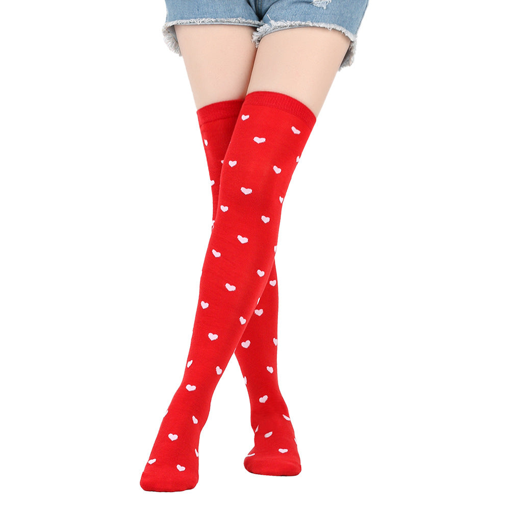 Rote Lippen Party-Oberschenkelhohe Socken (5 Paar)