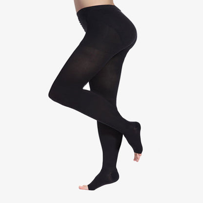 Medizinische Kompressionsstrumpfhose ohne Zehen in Übergröße (20–30 mmHg) - Schwarz - 4XL - image 4