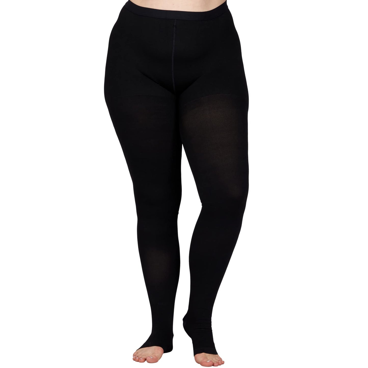 Medizinische Kompressionsstrumpfhose ohne Zehen in Übergröße (15–20 mmHg) - Schwarz - 4XL - image 2