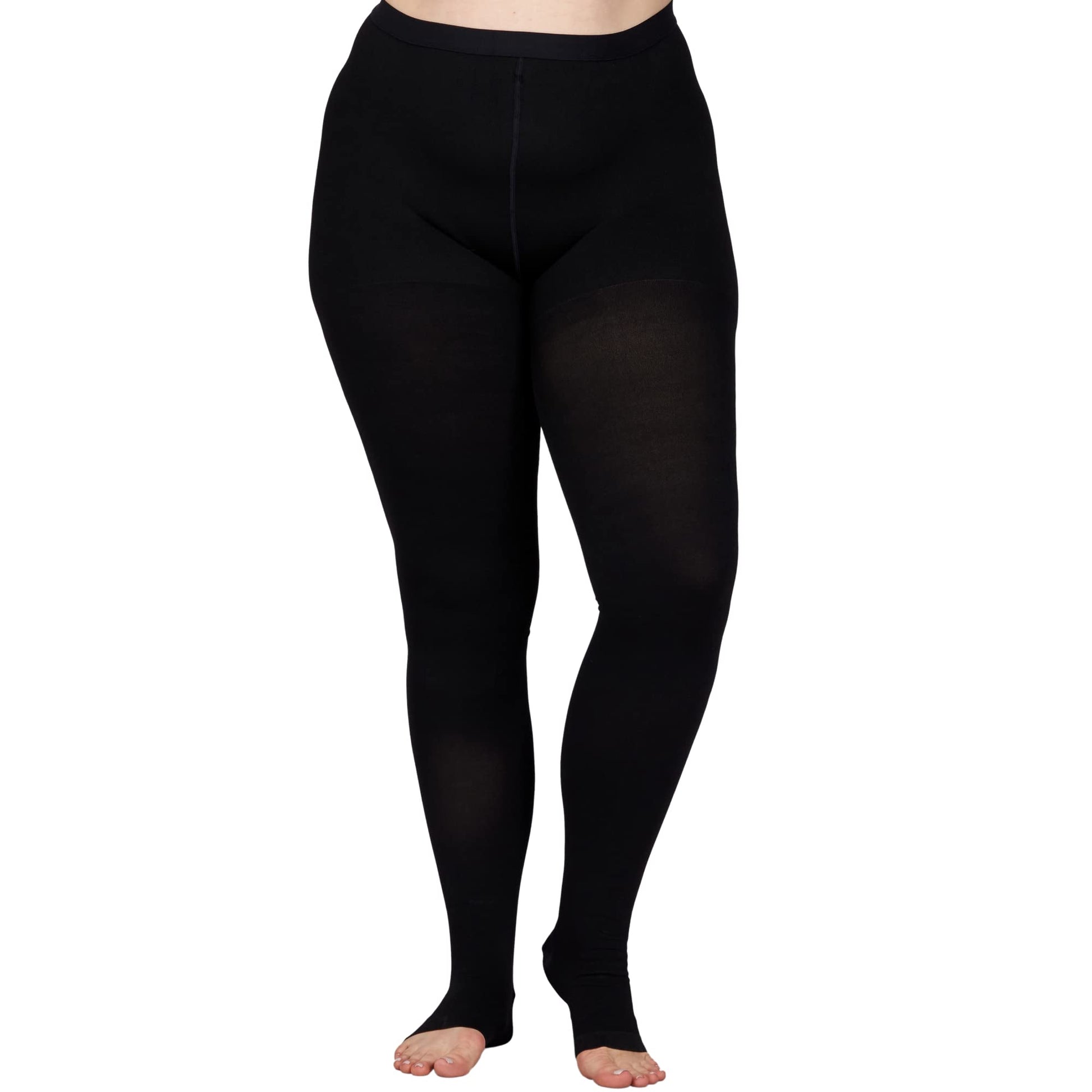 Medizinische Kompressionsstrumpfhose ohne Zehen in Übergröße (15–20 mmHg) - Schwarz - 4XL - image 2