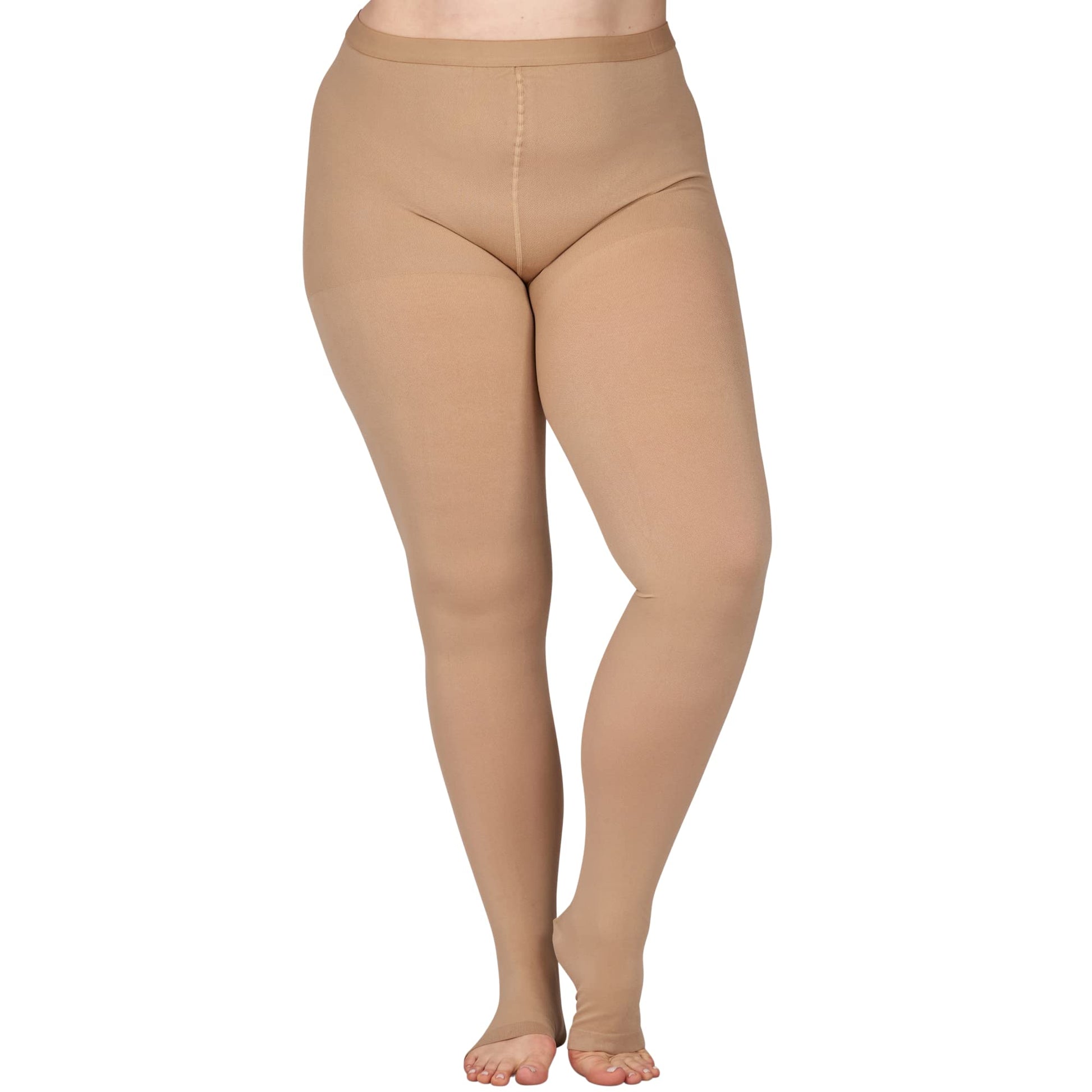 Medizinische Kompressionsstrumpfhose ohne Zehen in Übergröße (15–20 mmHg) - Nackt - 4XL - image 3