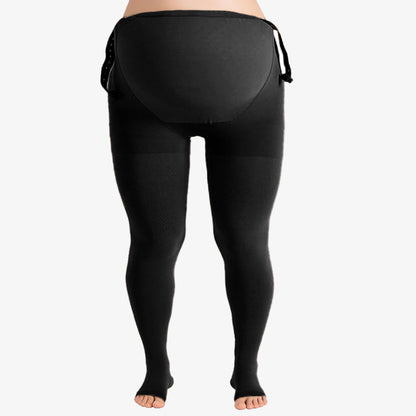 Medizinische Kompressionsstrumpfhose ohne Fuß für die Schwangerschaft in Übergröße (15–20 mmHg) - Schwarz - 4XL - image 0