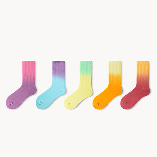 Modische Viertelsocken in Farbverlaufsfarbe in Übergröße (5 Paar)