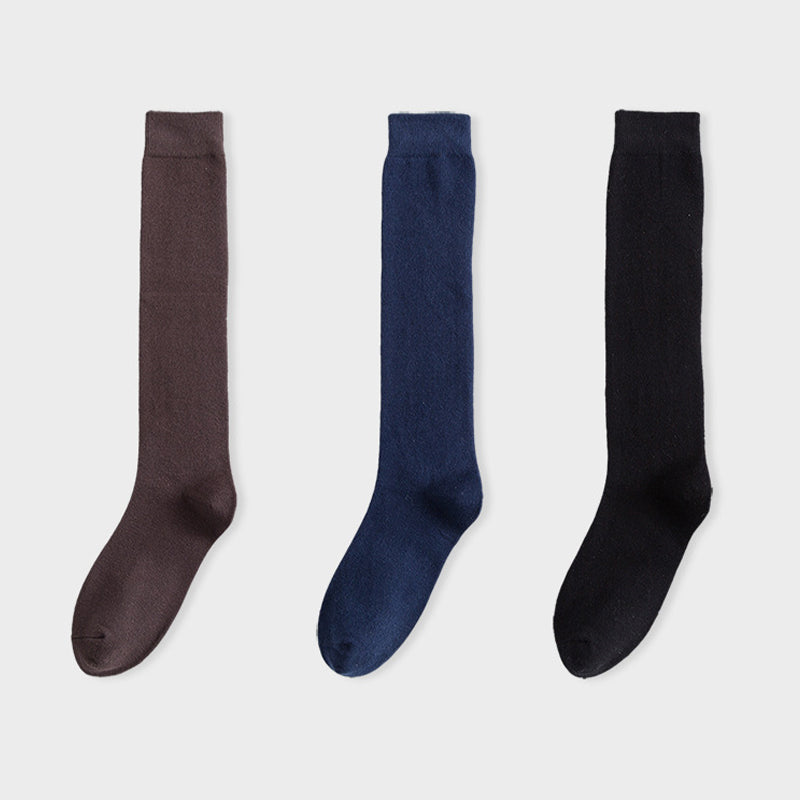 Elastische Kniestrümpfe (3 Paar) - Kaffee + Schwarz + Marineblau - EU39-45 (US6-11) - image 12