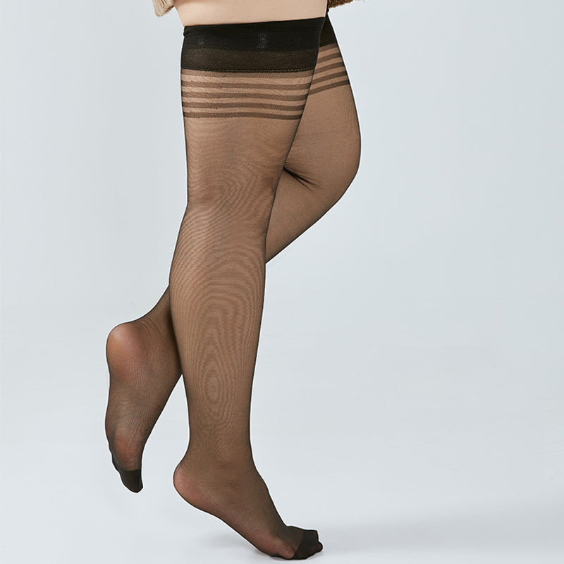 Transparente Oberschenkelhohe Socken (4 Paar) - image 6