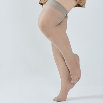 Transparente Oberschenkelstrümpfe in Übergröße (4 Paar)