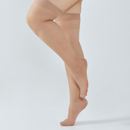 Transparente Oberschenkelstrümpfe in Übergröße (4 Paar)