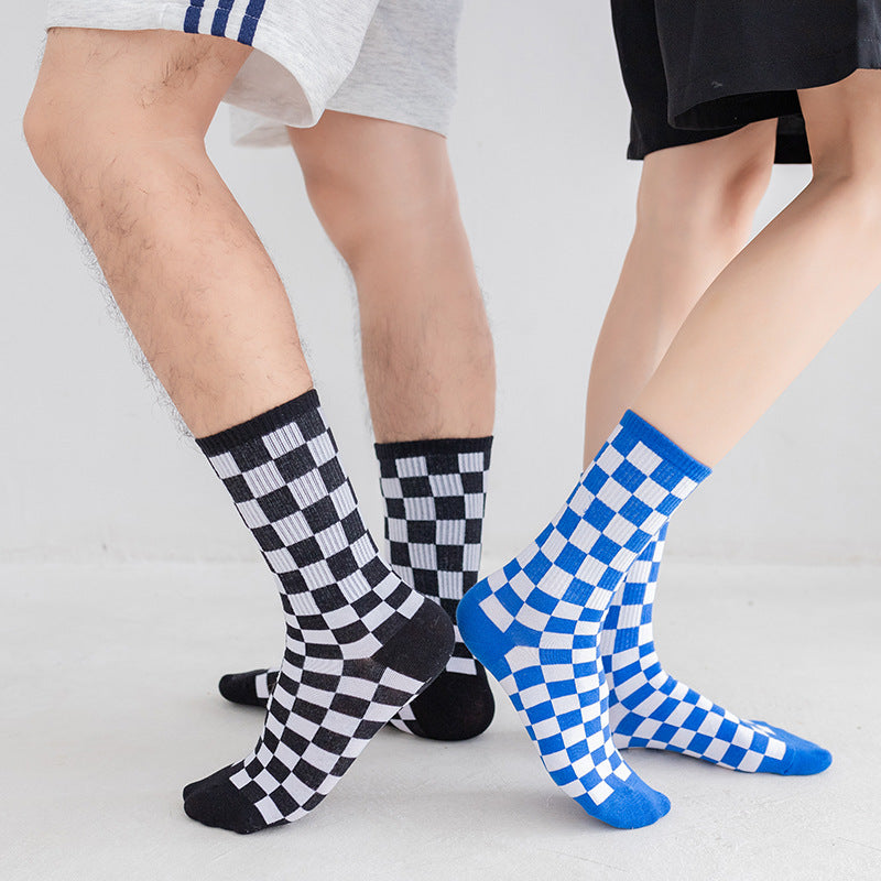 Viertelsocken mit Schachbrettmuster in Übergröße (6 Paar)