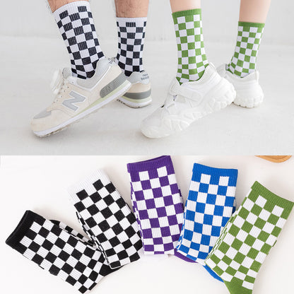 Viertelsocken mit Schachbrettmuster in Übergröße (6 Paar)