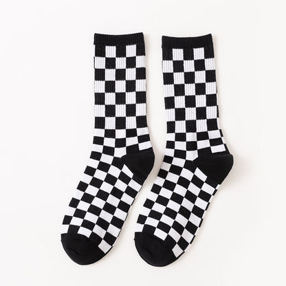 Viertelsocken mit Schachbrettmuster in Übergröße (6 Paar)