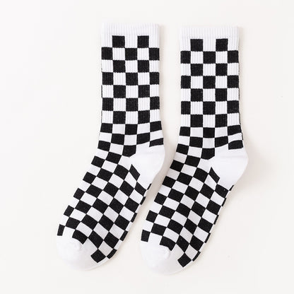 Viertelsocken mit Schachbrettmuster in Übergröße (6 Paar)