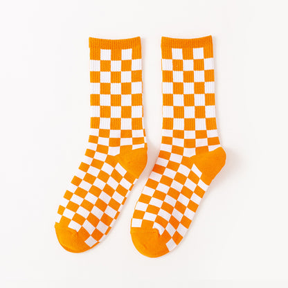 Viertelsocken mit Schachbrettmuster in Übergröße (6 Paar)