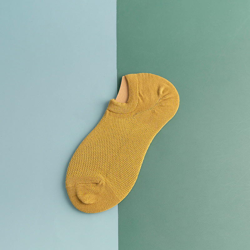 Netzartige, rutschfeste Silikon-Knöchelsocken (11 Paar) - Gelb - EU44-50 (US10-15) - image 20