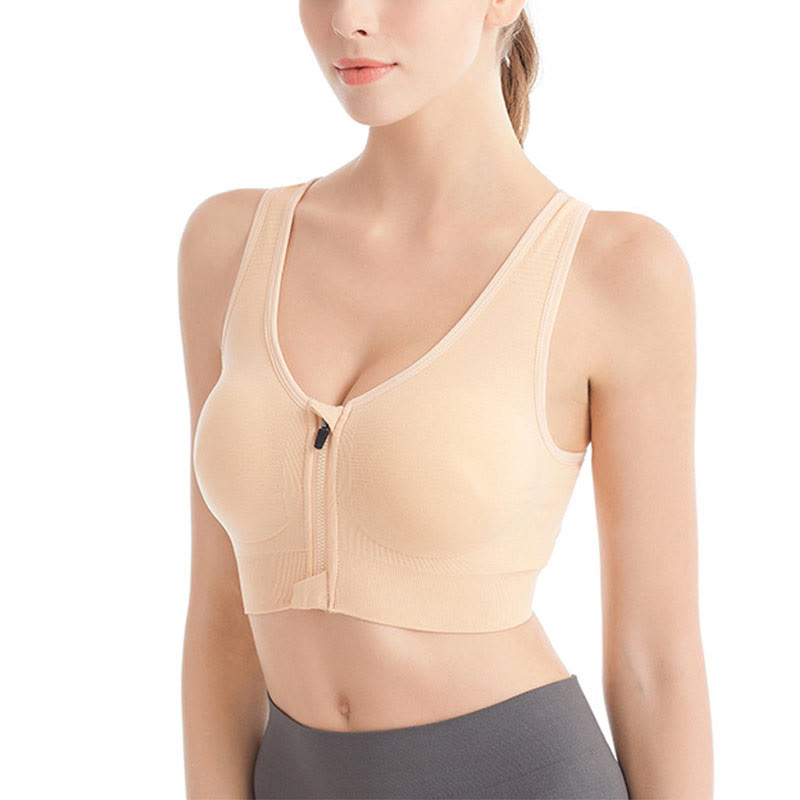 Bequeme Sport-BHs mit Frontreißverschluss (2er-Pack) - Nackt - 4XL - image 7