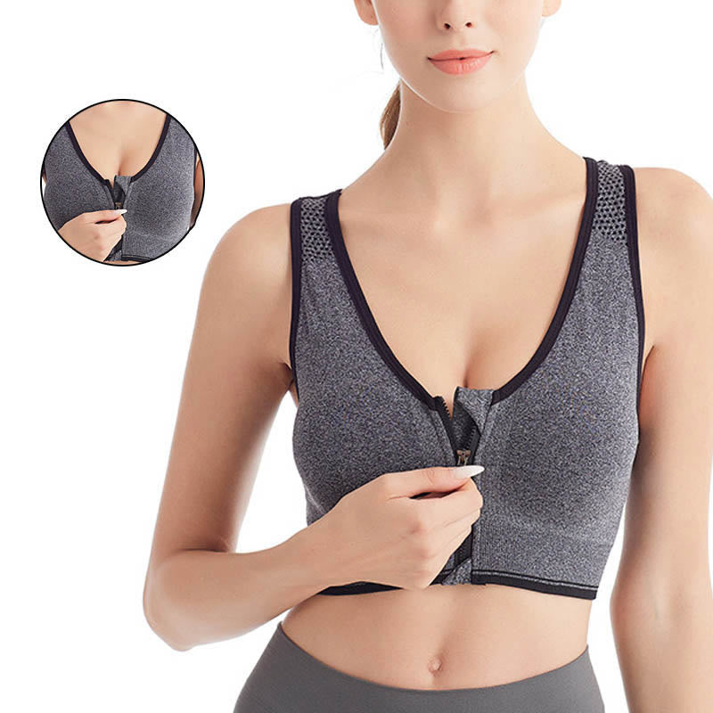 Bequeme Sport-BHs mit Frontreißverschluss (2er-Pack) - image 1