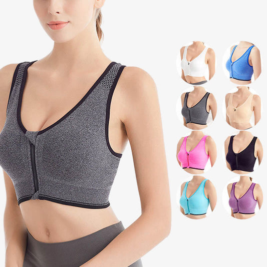 Bequeme Sport-BHs mit Reißverschluss vorne in Übergröße (2er-Pack)