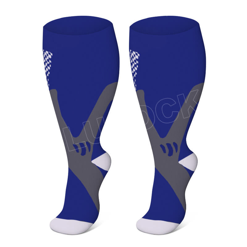 Sportkompressionsstrümpfe für weite Waden in Übergrößen 2XL-7XL (3 Paar) - Blau - 7XL - image 5