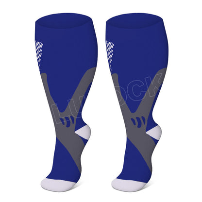 Sportkompressionsstrümpfe für weite Waden in Übergrößen 2XL-7XL (3 Paar) - Blau - 7XL - image 5